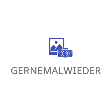 Logo von Gernemalwieder mit einem Kamerasymbol und einem Bilderrahmen.